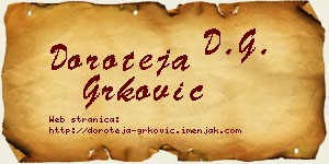 Doroteja Grković vizit kartica